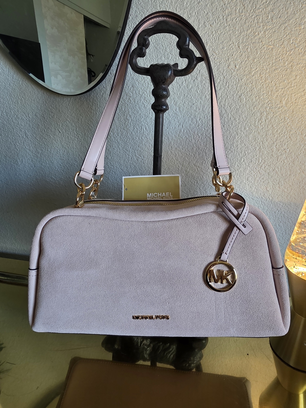 Michael Kors Powder Blush Leather Suede Shoulder Bag